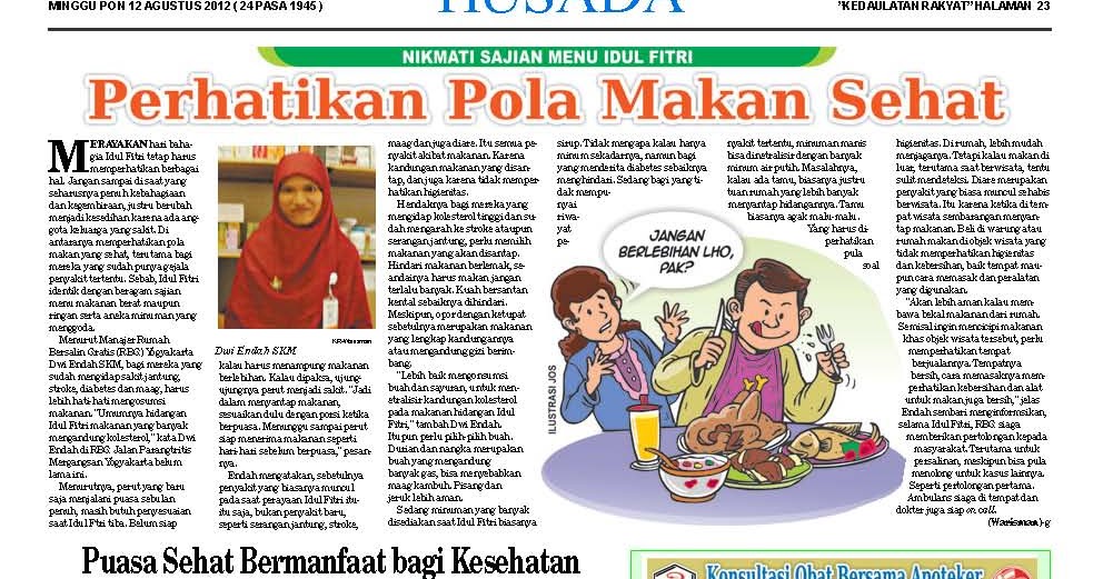 Perhatikan pola makan sehat