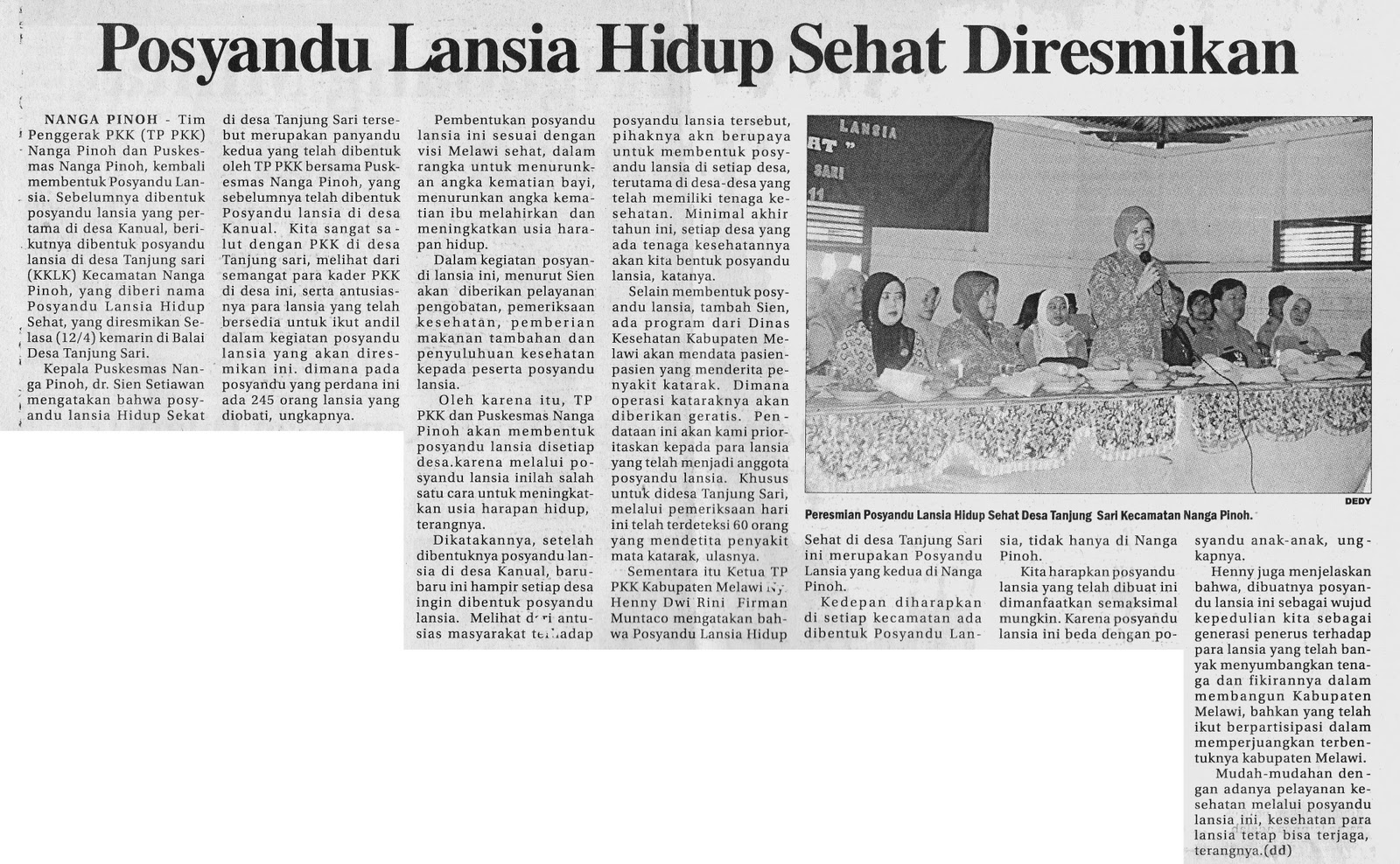 Posyandu sehat untuk lansia