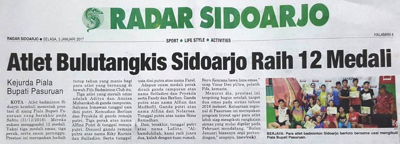 Atlet bulutangkis sidoarjo raih 12 medali