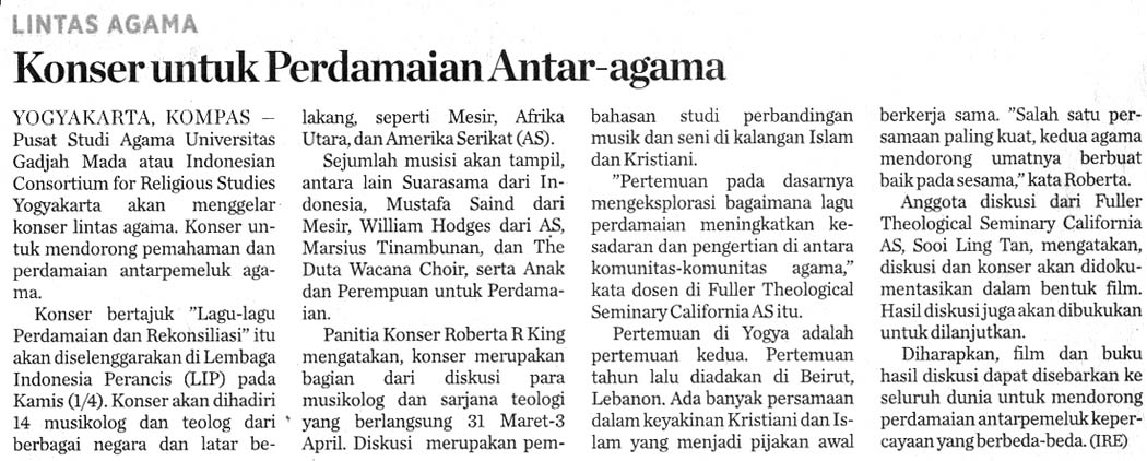 Konser untuk perdamaian antar agama