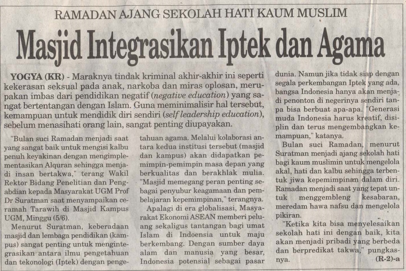 Masjid integrasikan iptek dan agama