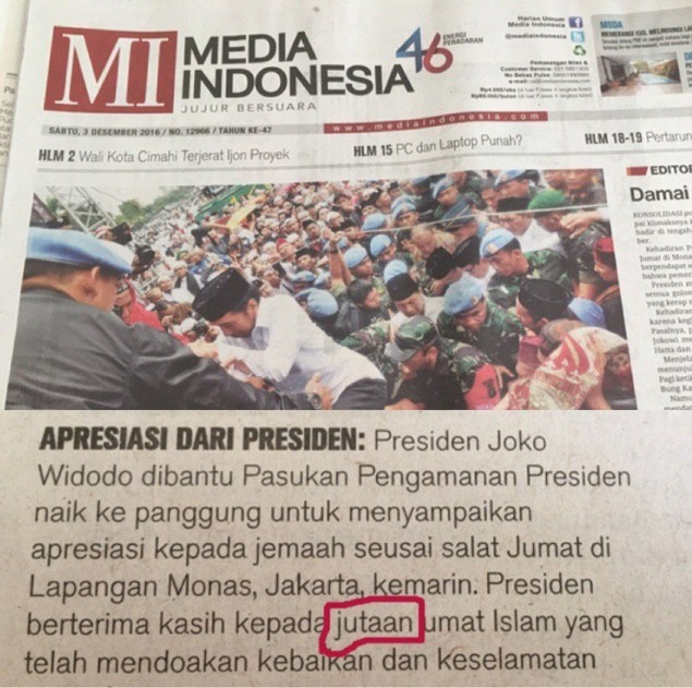presiden apresiasi umat islam