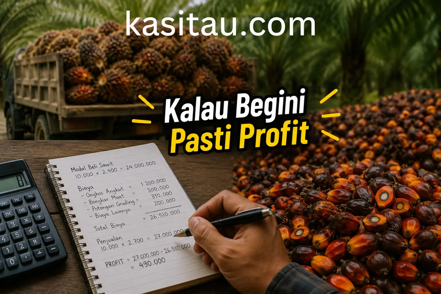 Cara Menghitung Profit Jual Beli Sawit dengan Mudah, Biar Toke Pemula Tidak Rugi