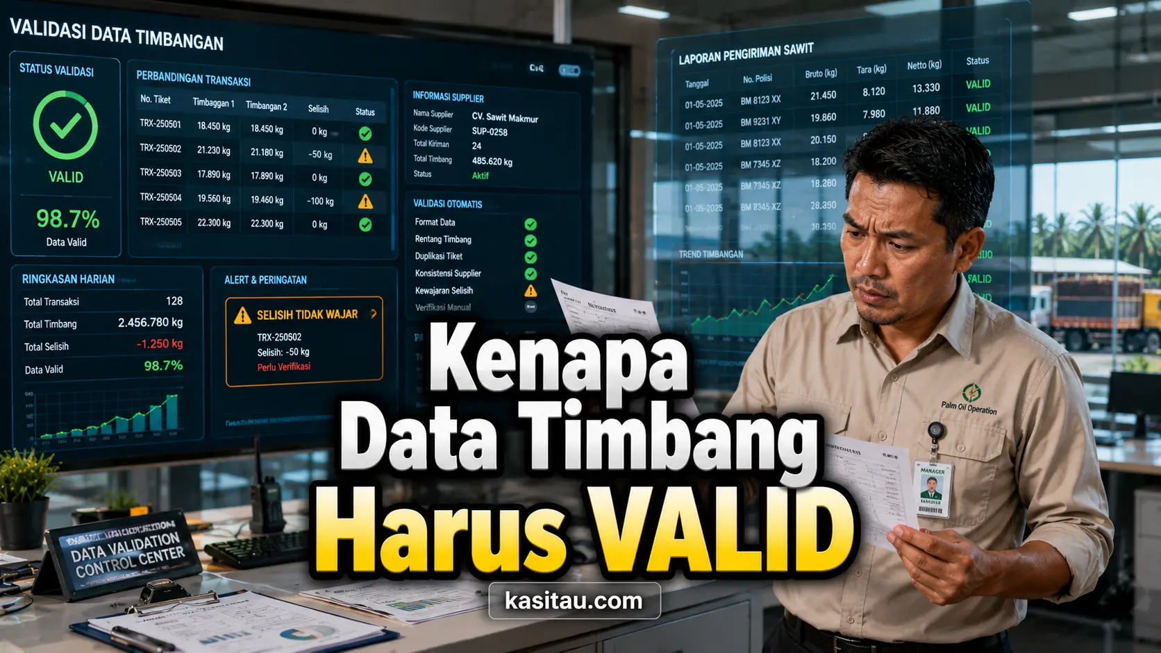 Data Timbangan Sudah Benar? Begini Sistem Validasi yang Dipakai Agar Transaksi Sawit Tidak Bermasalah