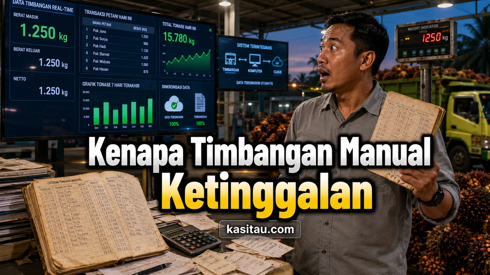 Timbangan manual ketinggalan