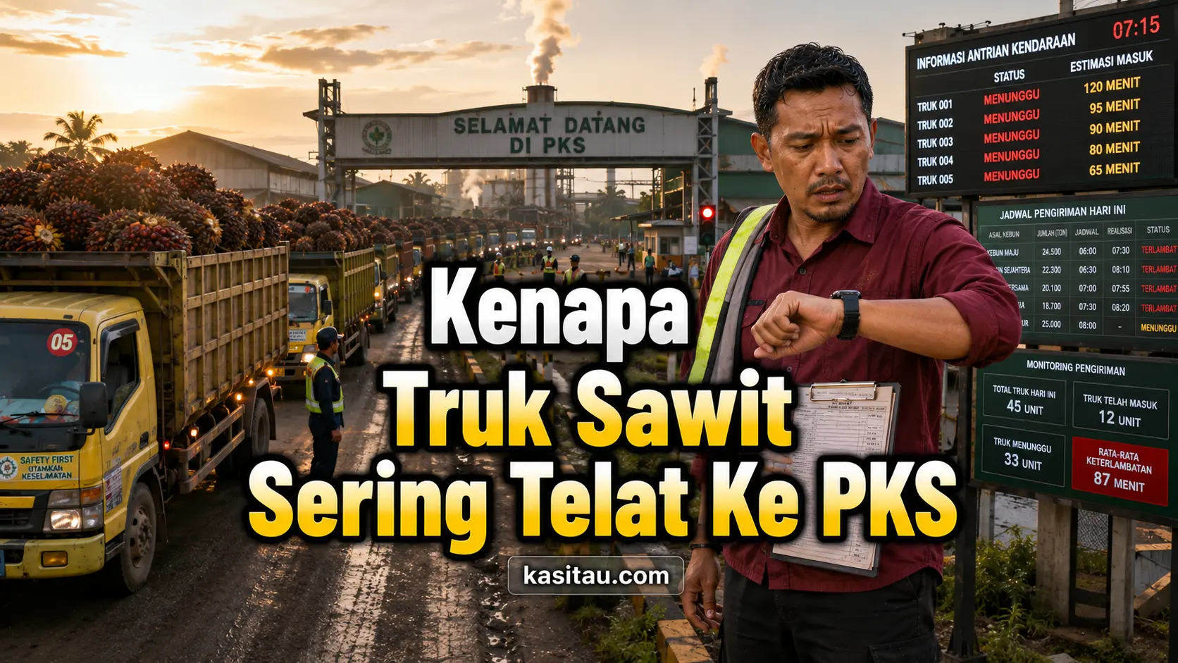 Truk Sawit Sering Telat Sampai PKS? Ini Cara Menghindari Keterlambatan Pengiriman Sebelum Menjadi Kerugian Besar